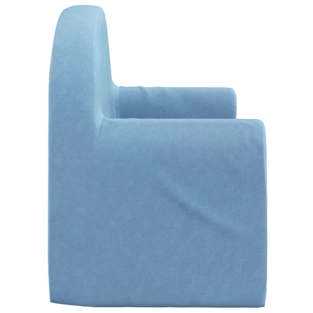Kinderbank 2-zits zacht pluche blauw