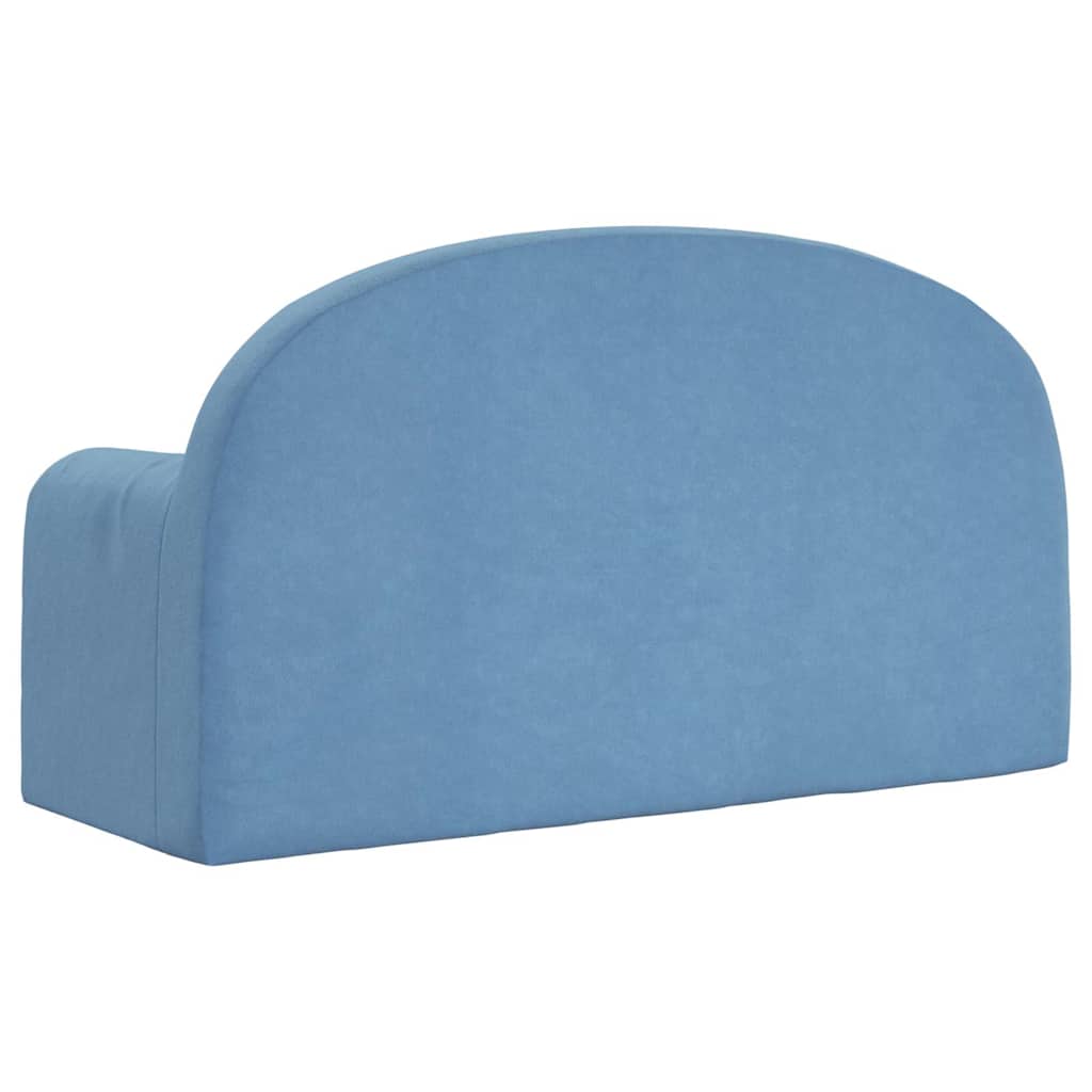 Kinderbank 2-zits zacht pluche blauw
