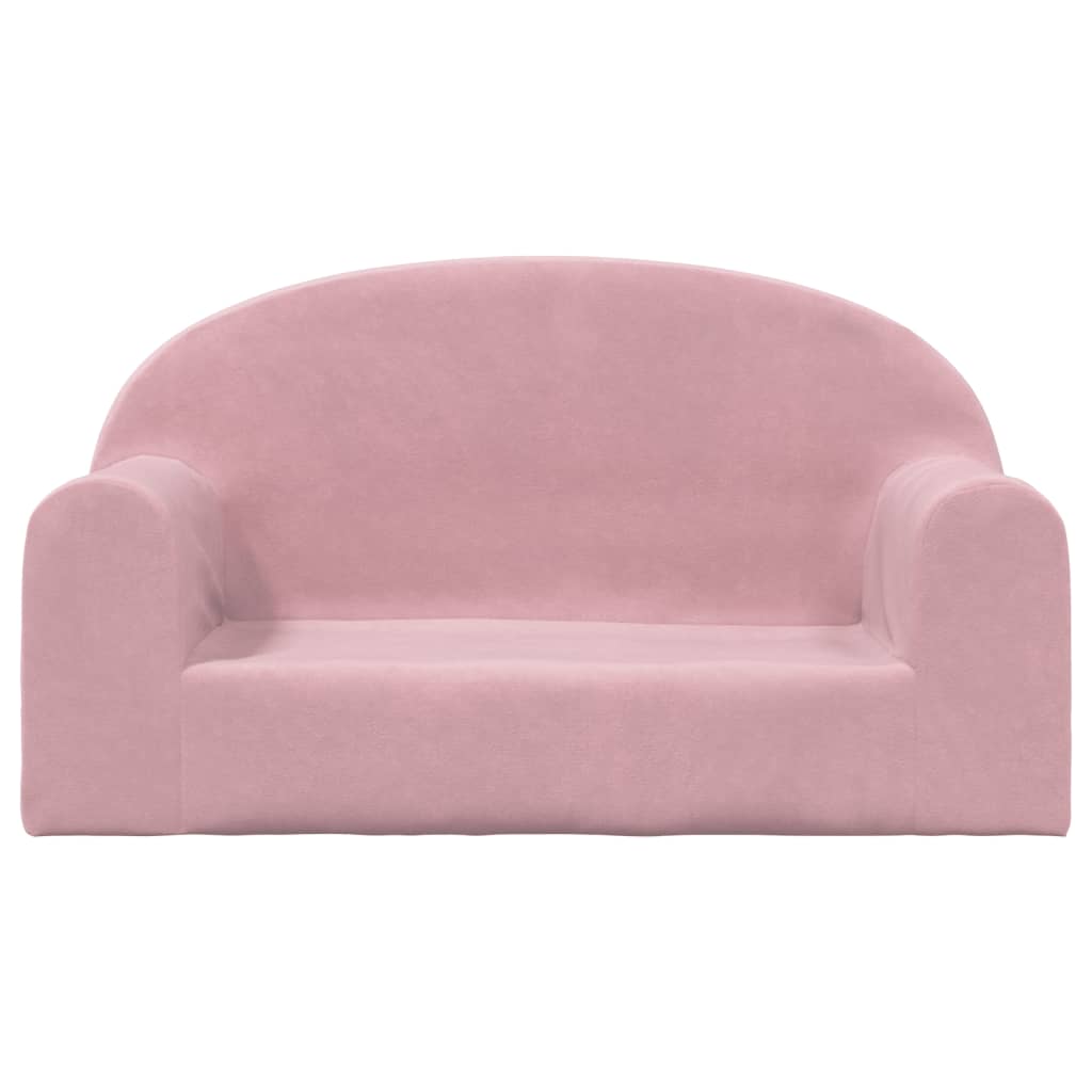 Kinderbank 2-zits zacht pluche roze