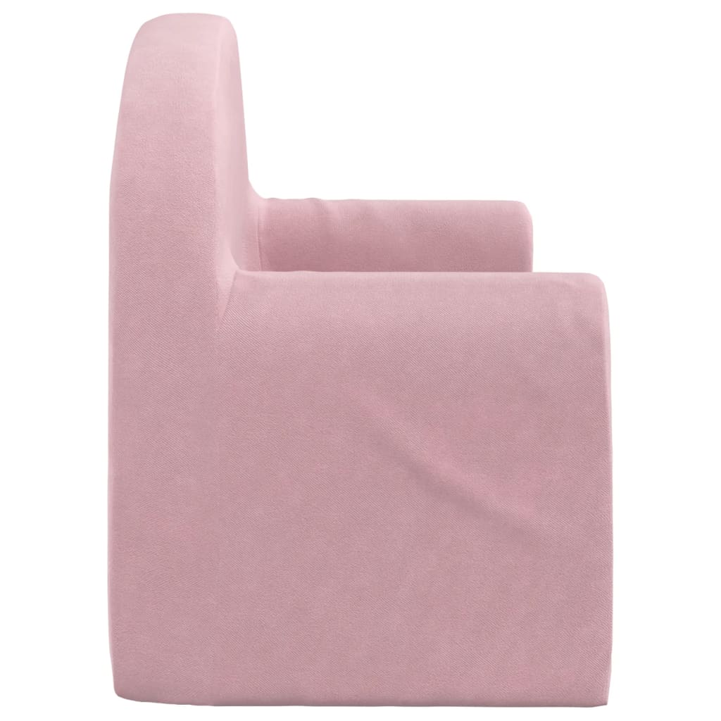 Kinderbank 2-zits zacht pluche roze