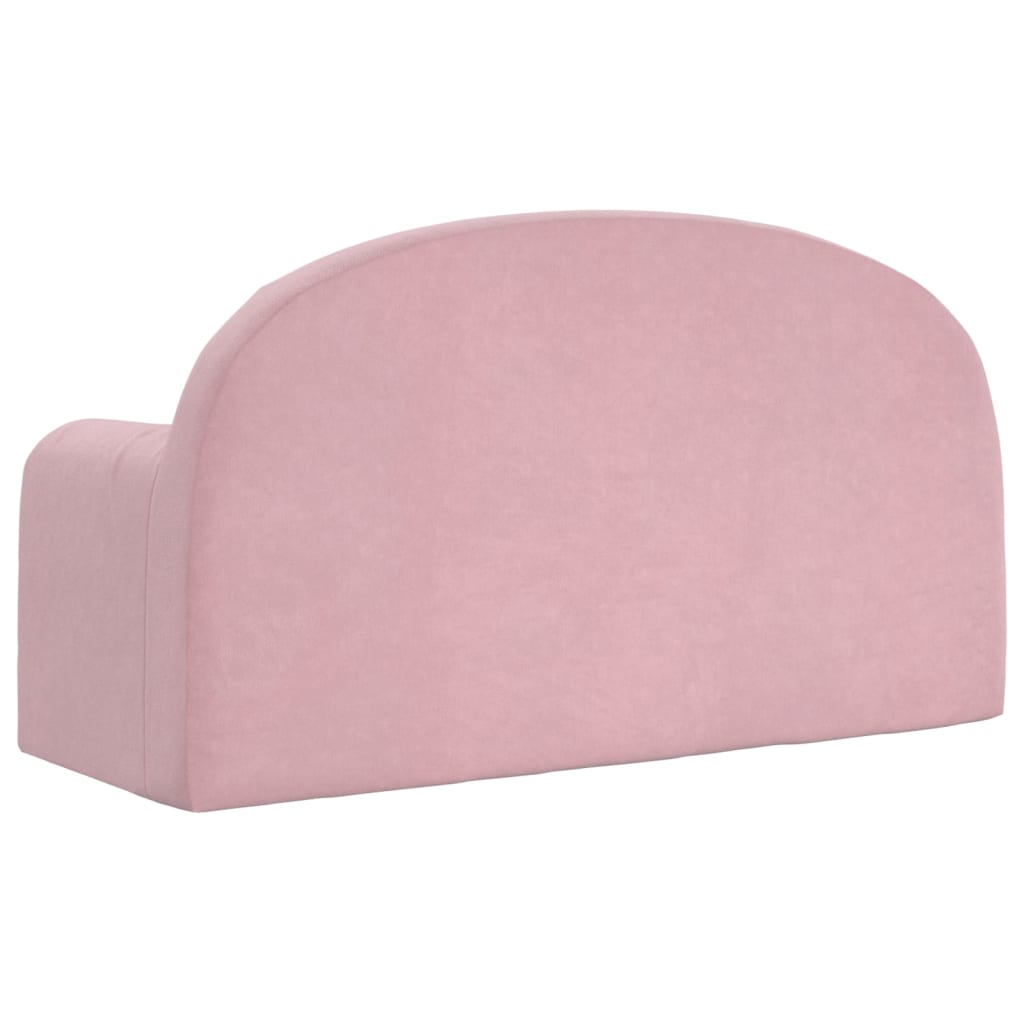 Kinderbank 2-zits zacht pluche roze