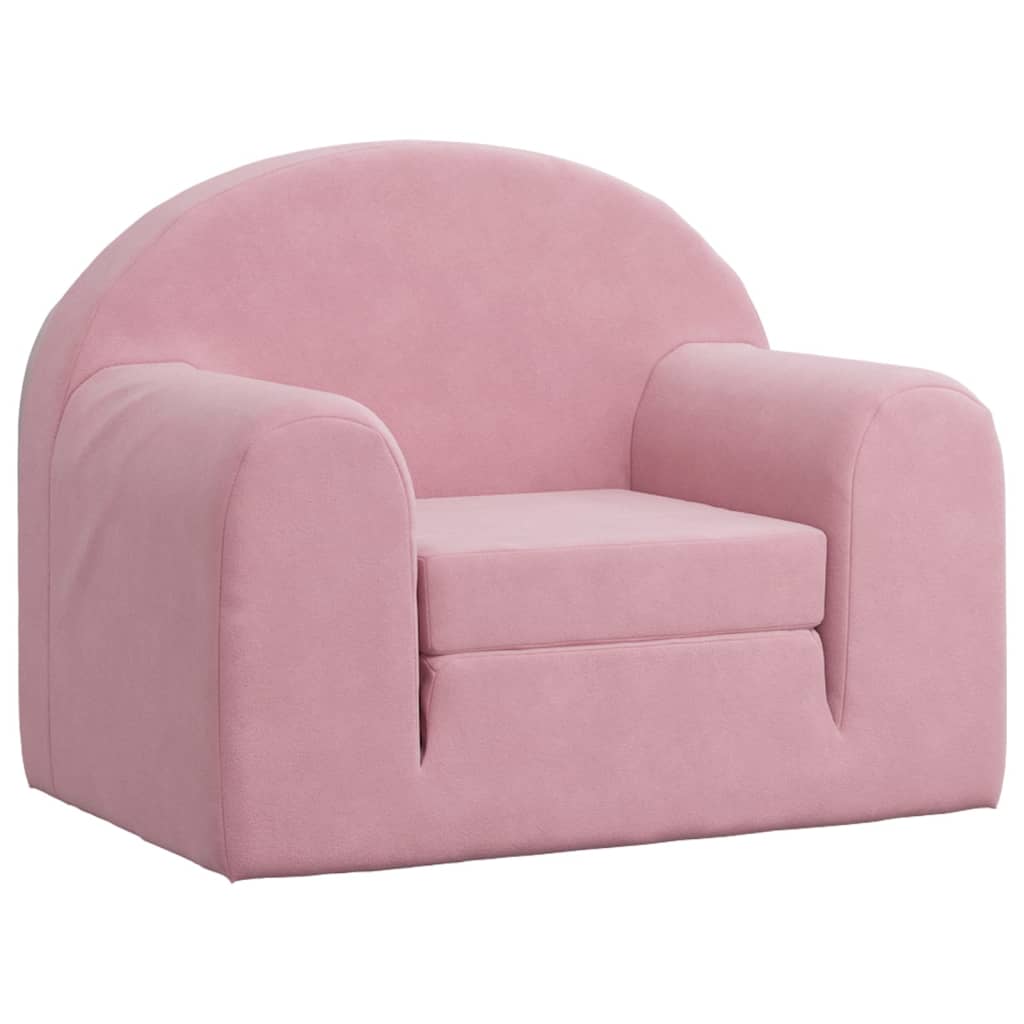 Kinderslaapbank zacht pluche roze