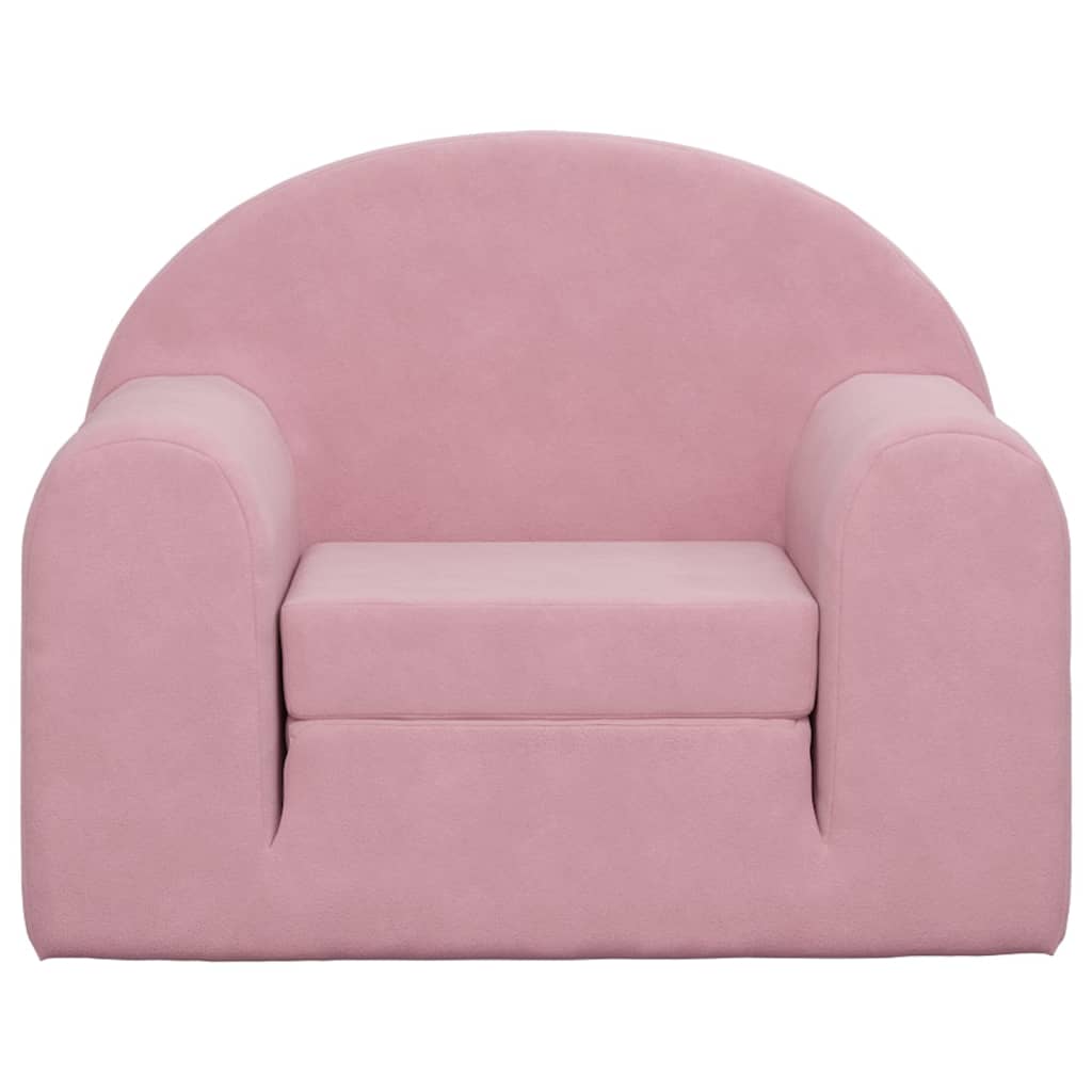 Kinderslaapbank zacht pluche roze