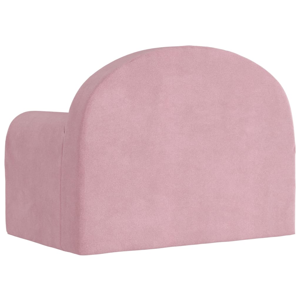 Kinderslaapbank zacht pluche roze