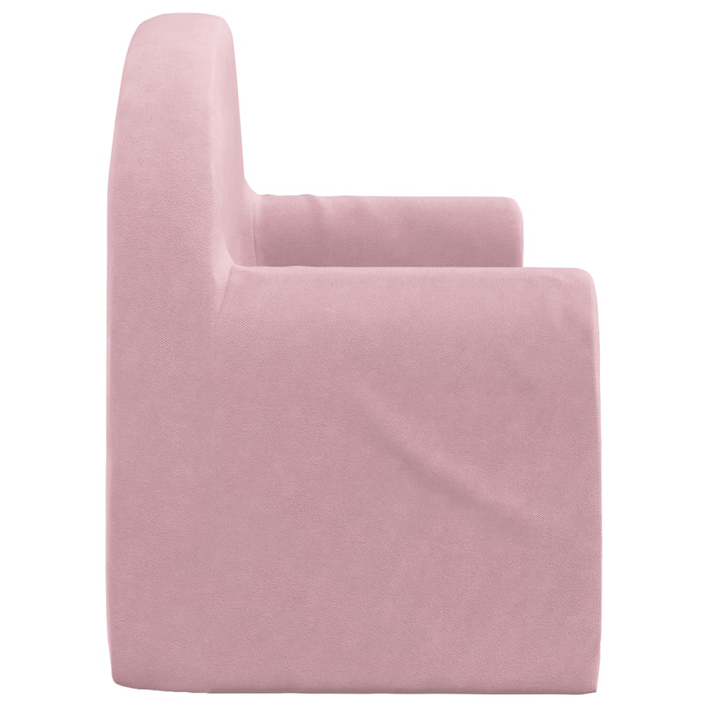 Kinderslaapbank 2-zits zacht pluche roze