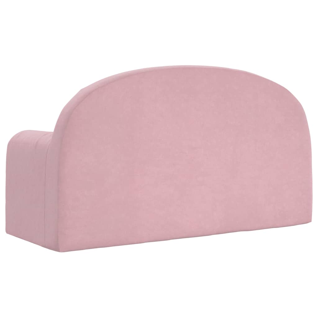 Kinderslaapbank 2-zits zacht pluche roze