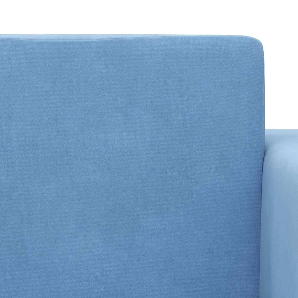 Kinderslaapbank 2-zits zacht pluche blauw