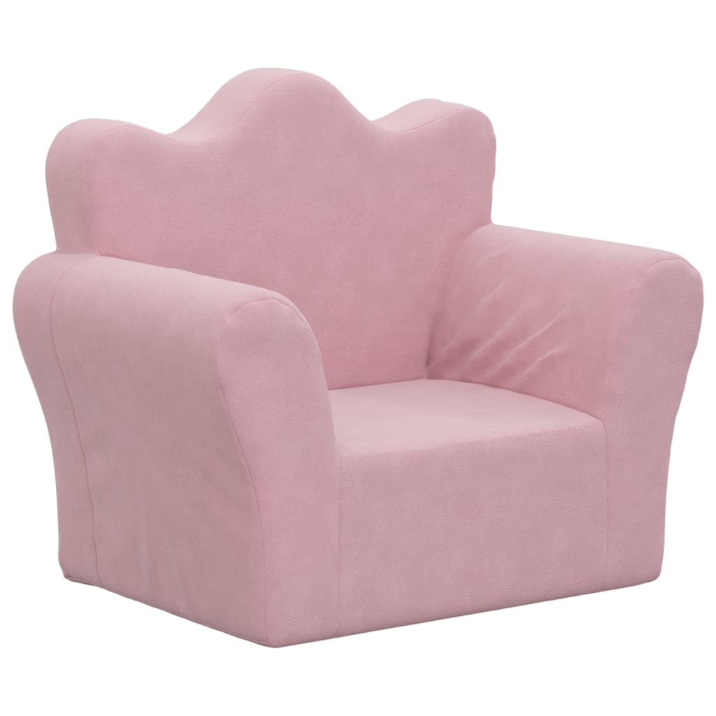 Kinderbank zacht pluche roze