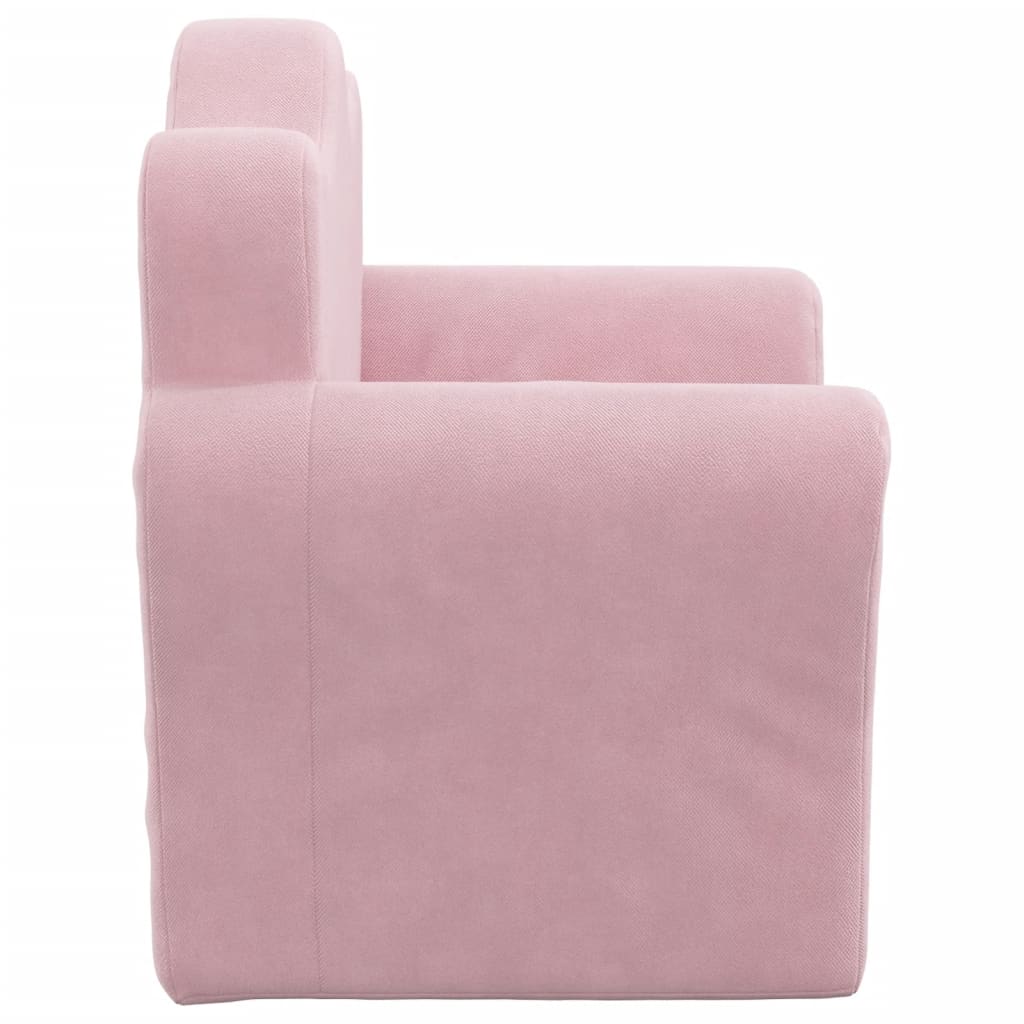 Kinderbank zacht pluche roze