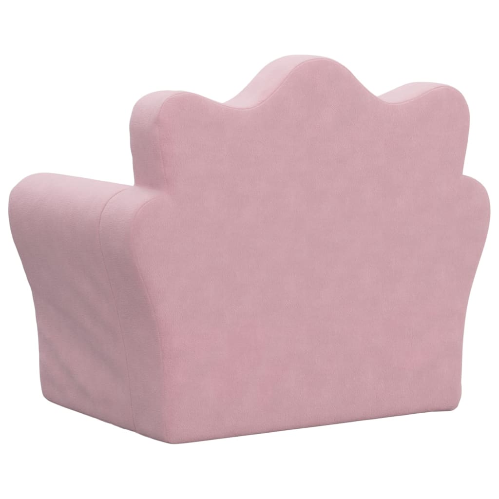 Kinderbank zacht pluche roze