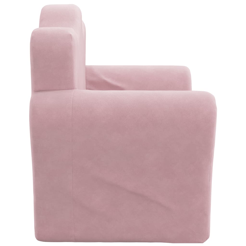 Kinderslaapbank zacht pluche roze