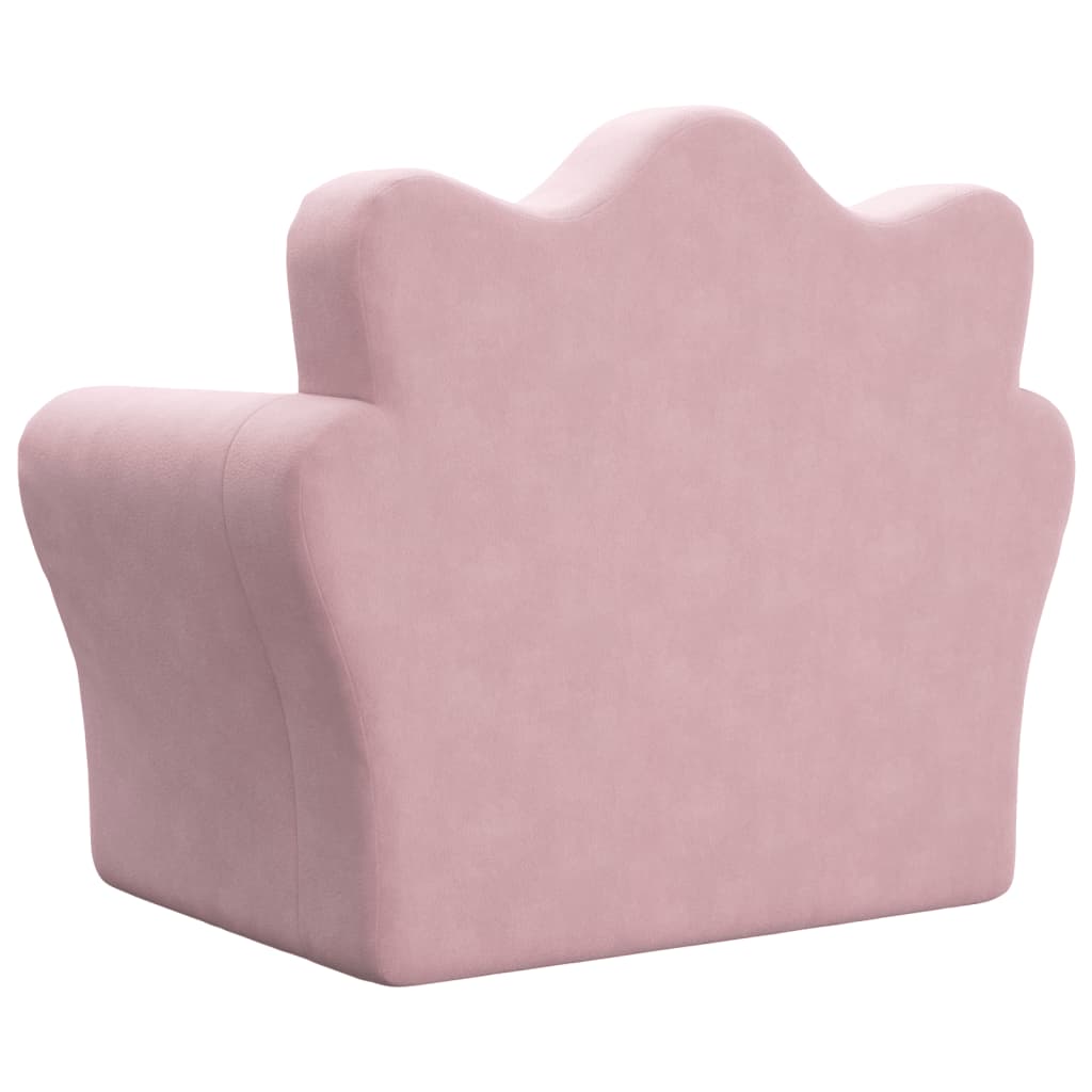 Kinderslaapbank zacht pluche roze