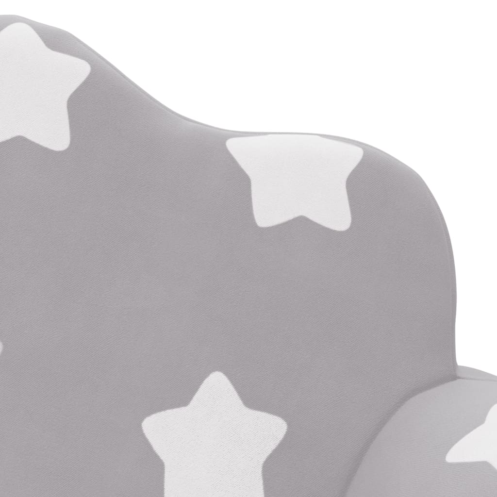 Kinderslaapbank 2-zits met sterren zacht pluche lichtgrijs