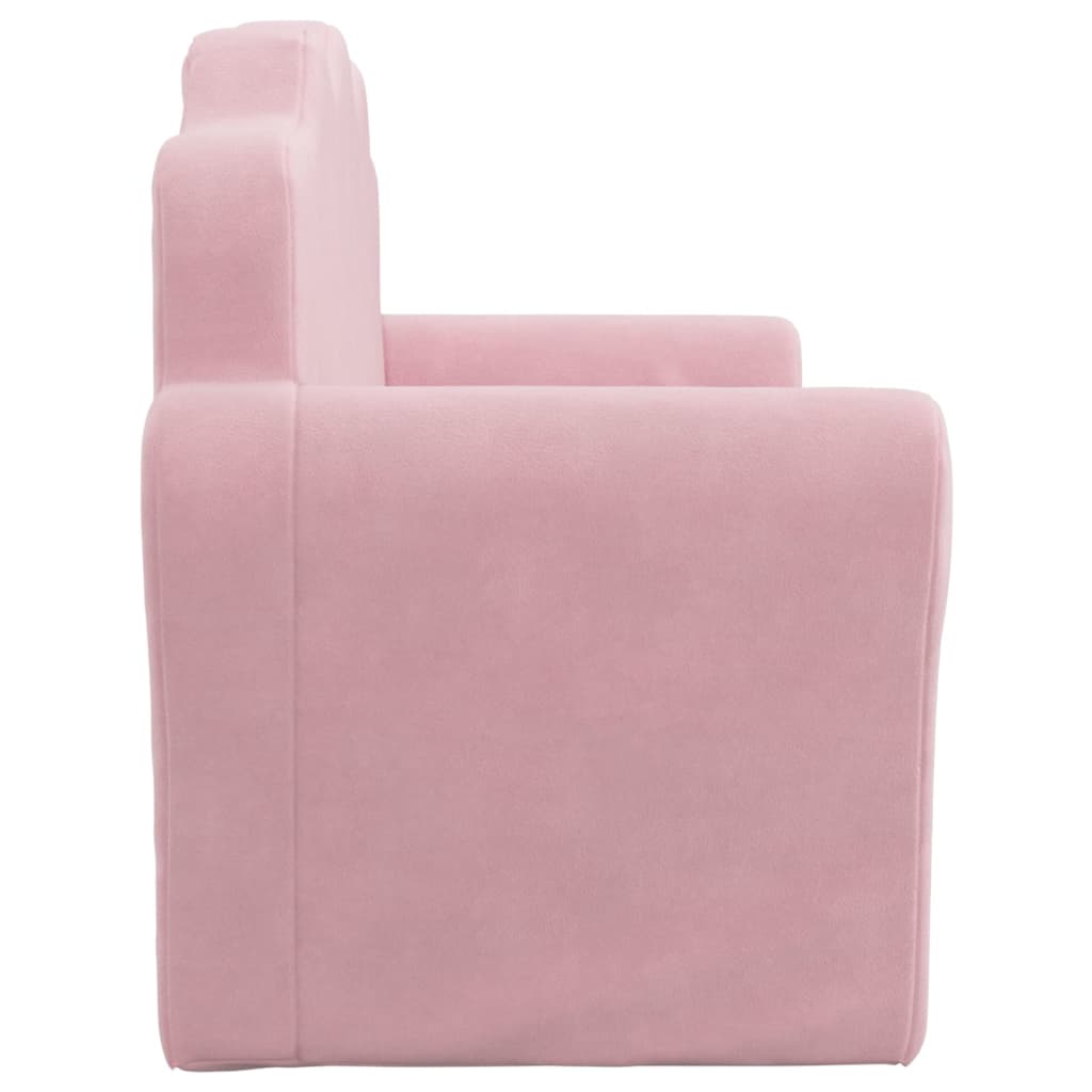 Kinderslaapbank 2-zits zacht pluche roze
