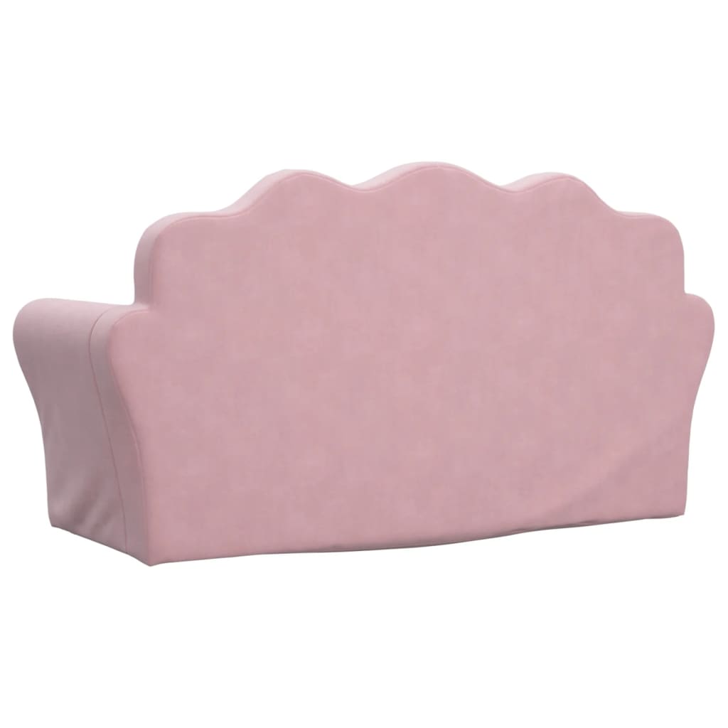 Kinderslaapbank 2-zits zacht pluche roze