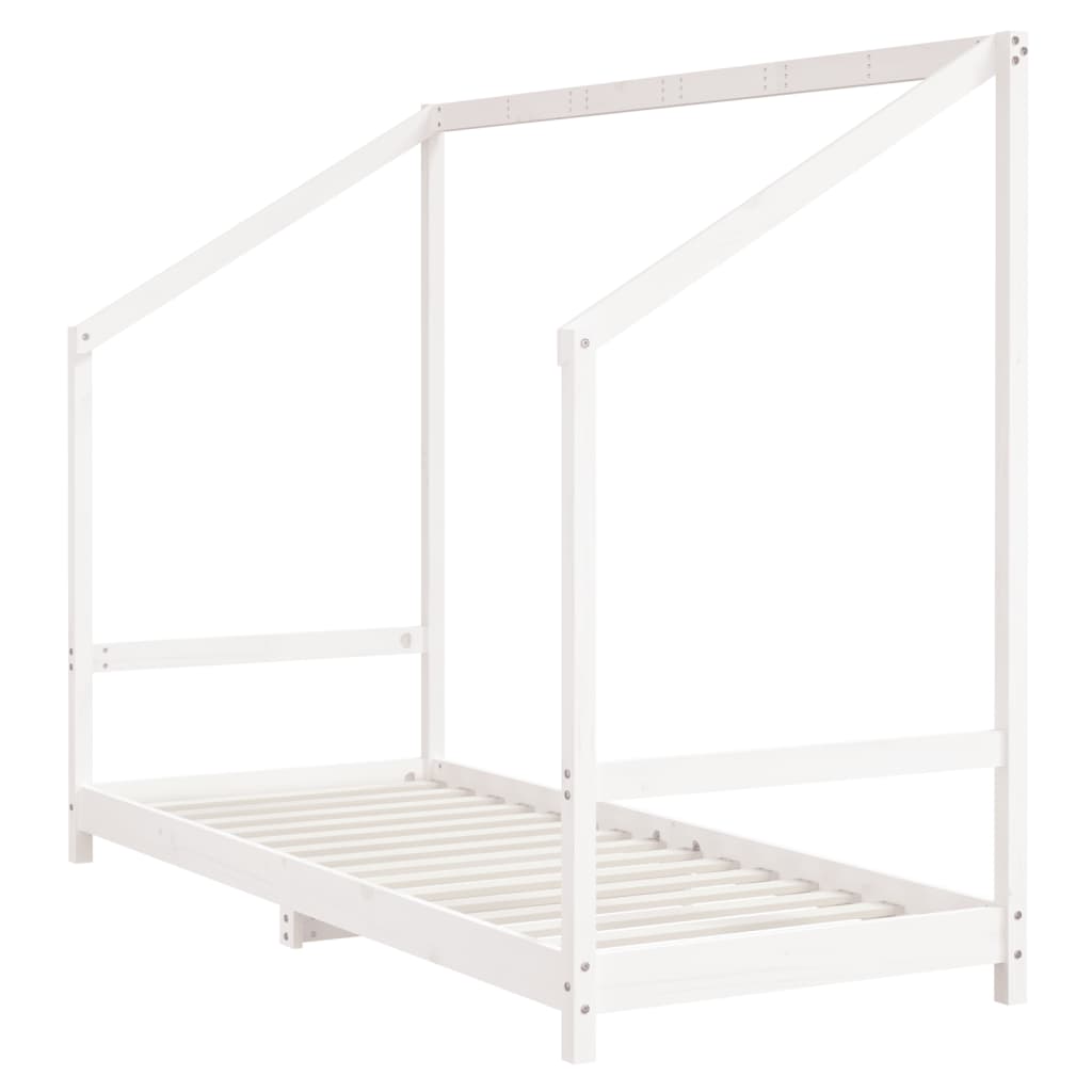 Kinderbedframe 80x200 cm massief grenenhout wit