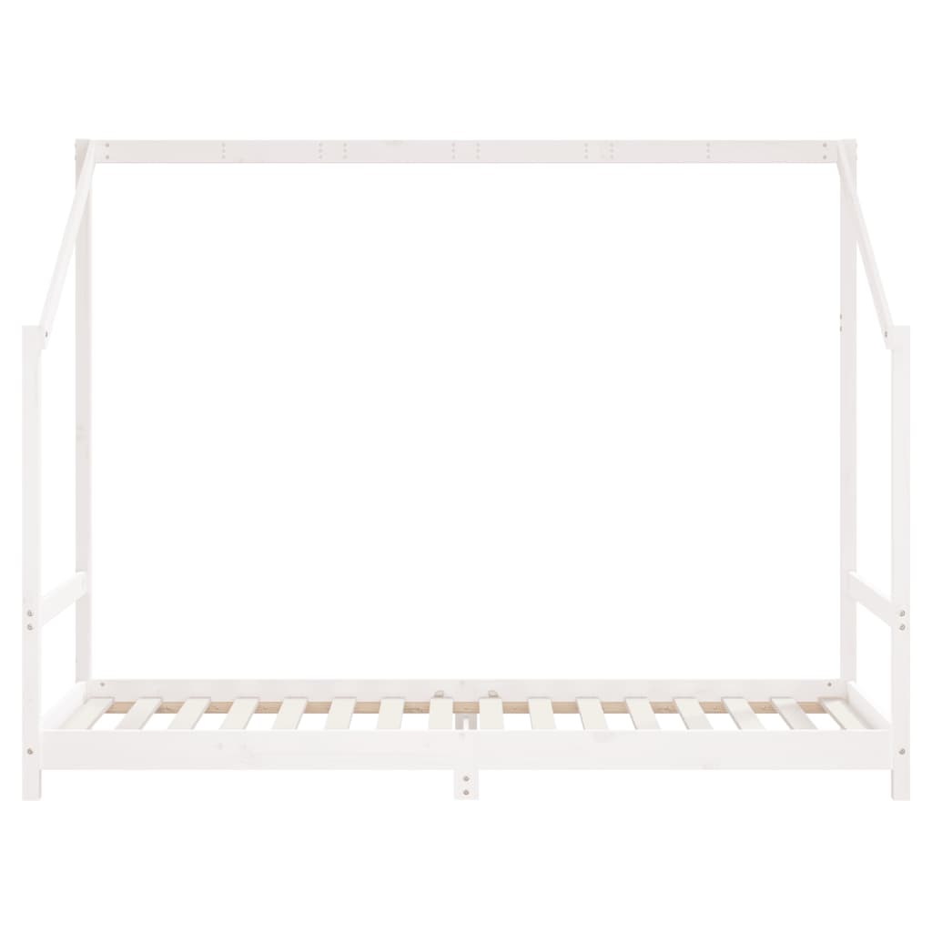 Kinderbedframe 80x200 cm massief grenenhout wit