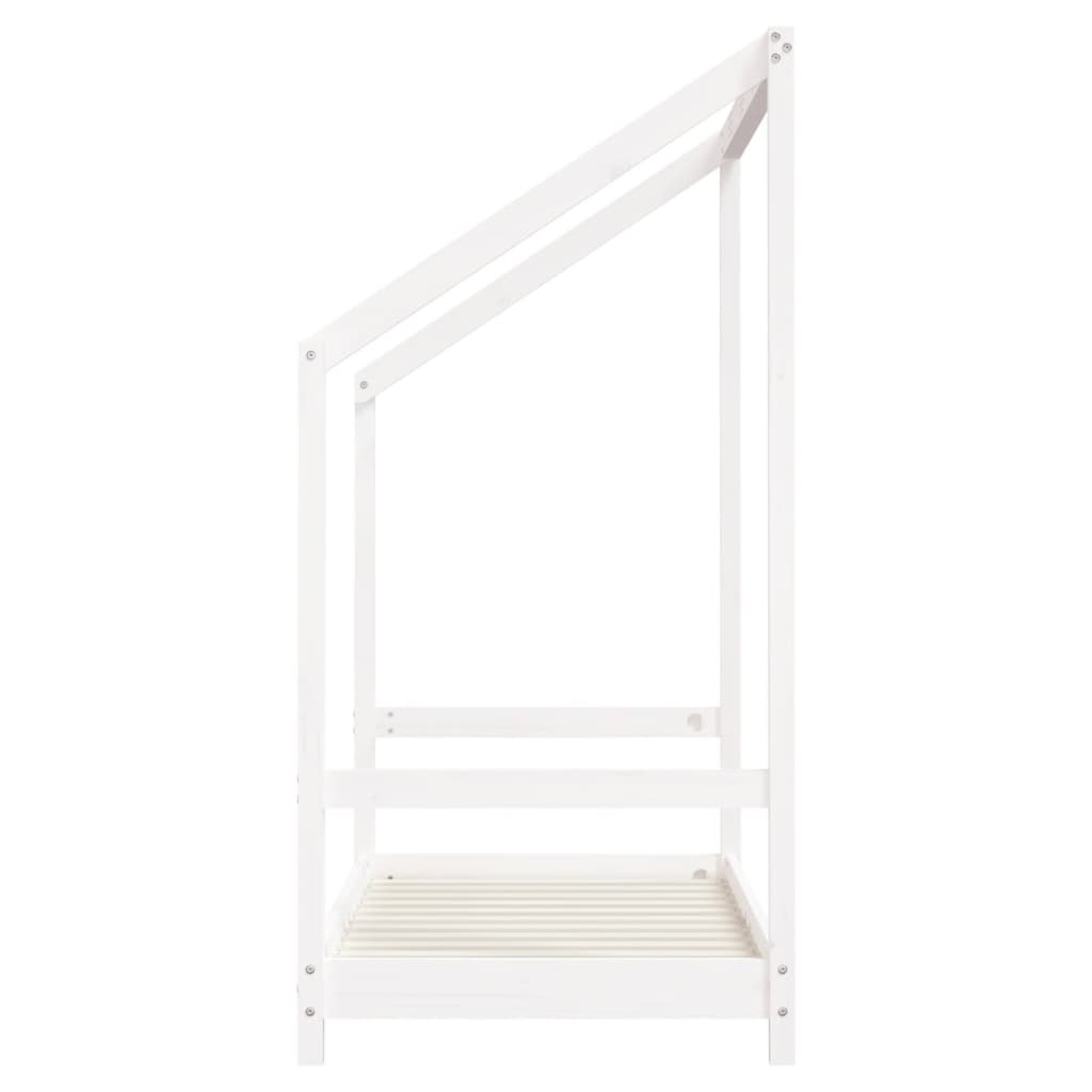 Kinderbedframe 70x140 cm massief grenenhout wit