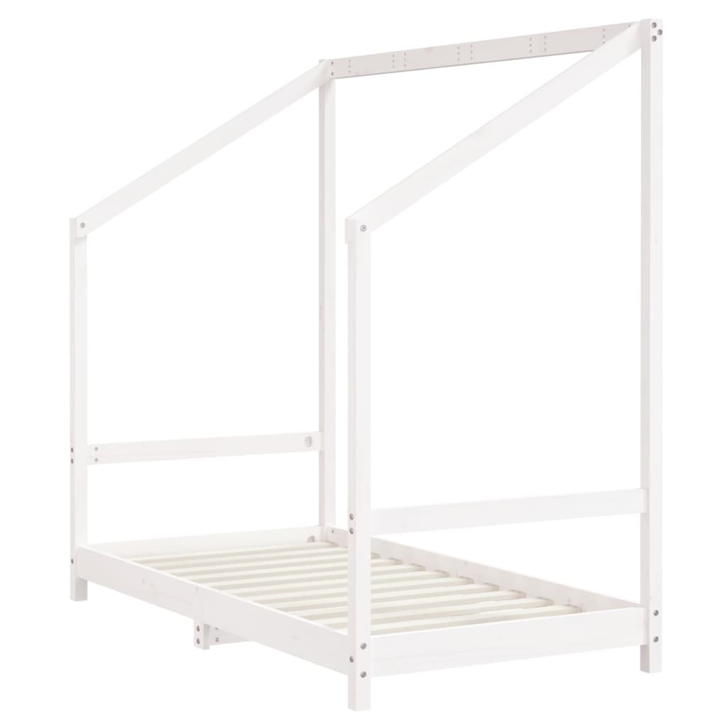 Kinderbedframe 80x160 cm massief grenenhout wit