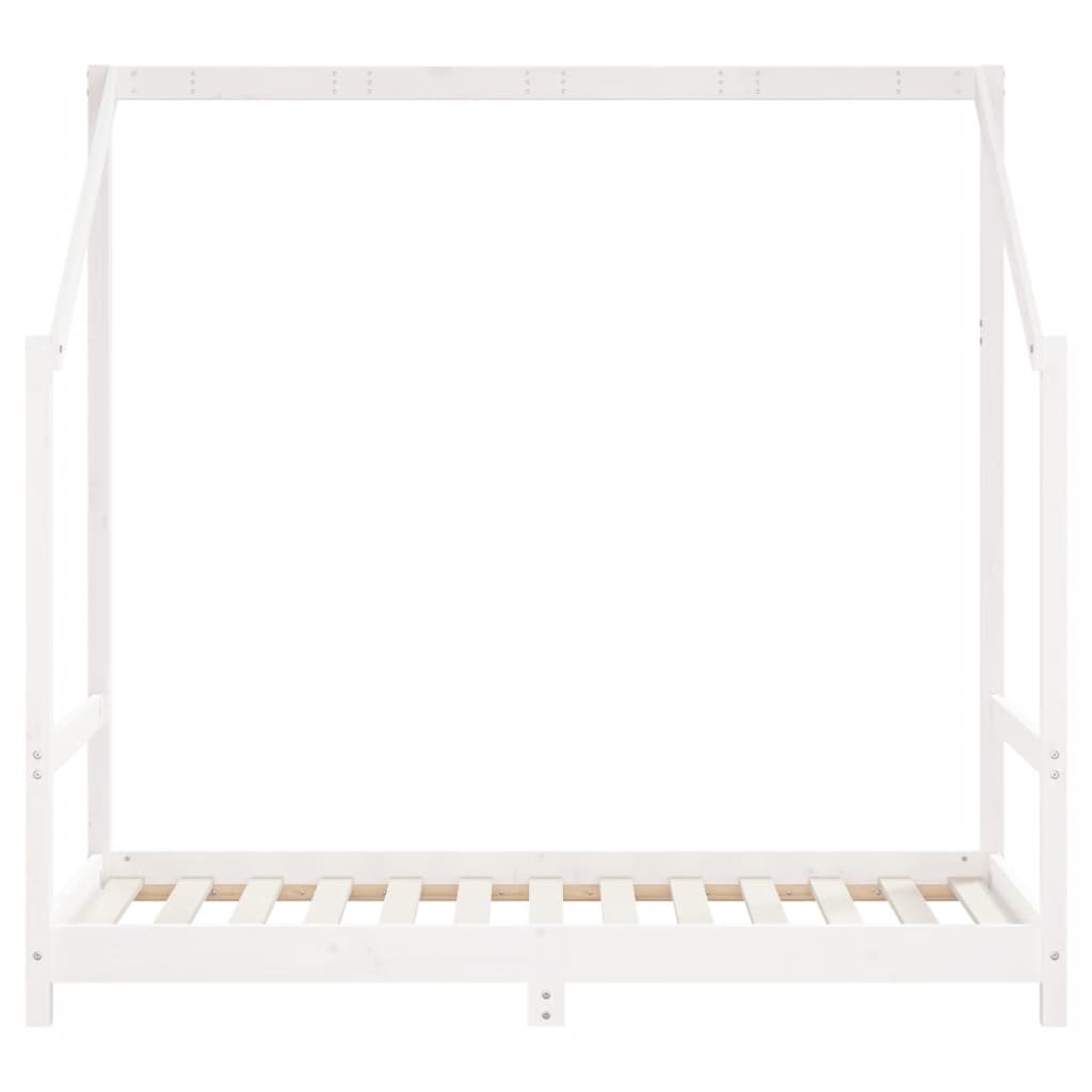 Kinderbedframe 80x160 cm massief grenenhout wit
