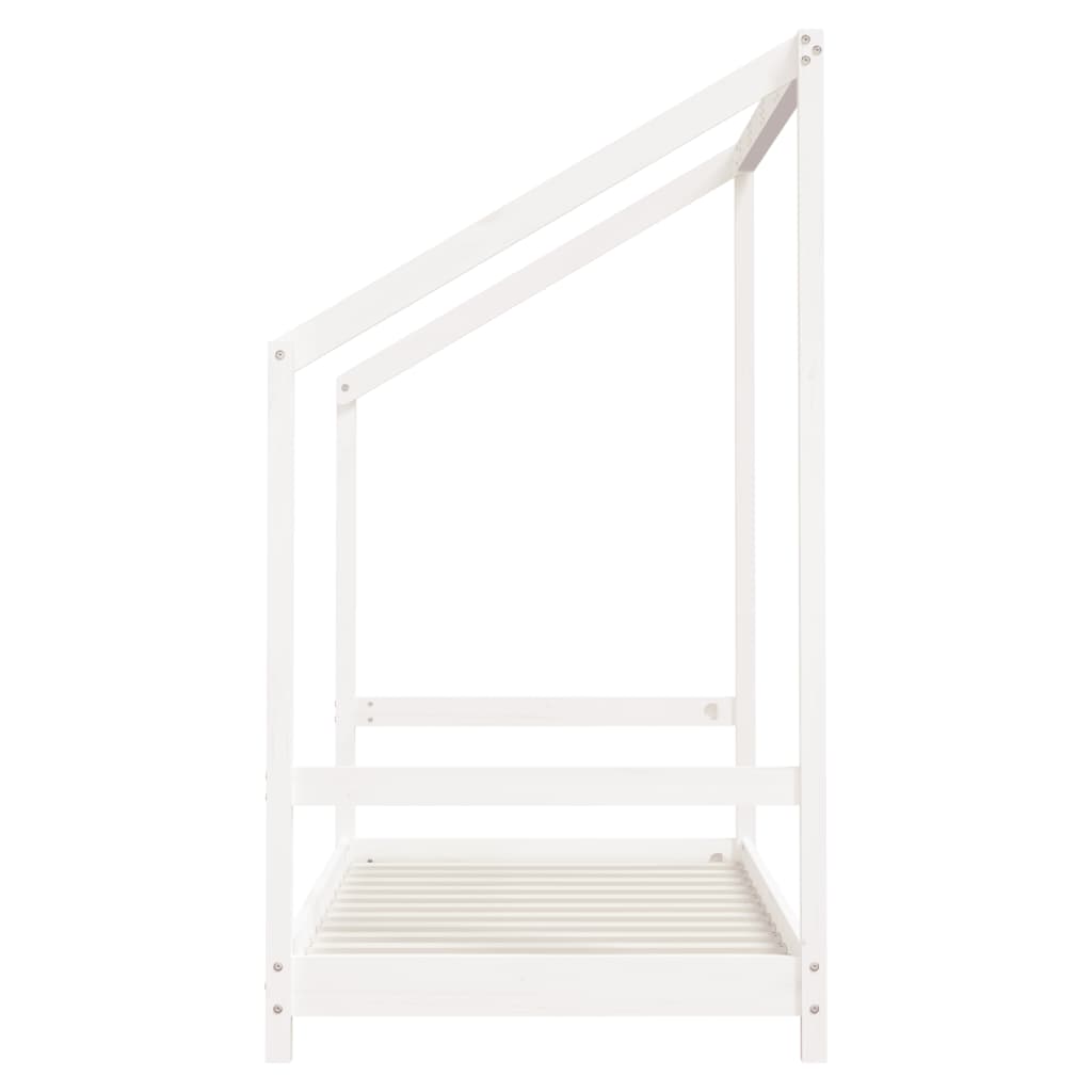 Kinderbedframe 80x160 cm massief grenenhout wit