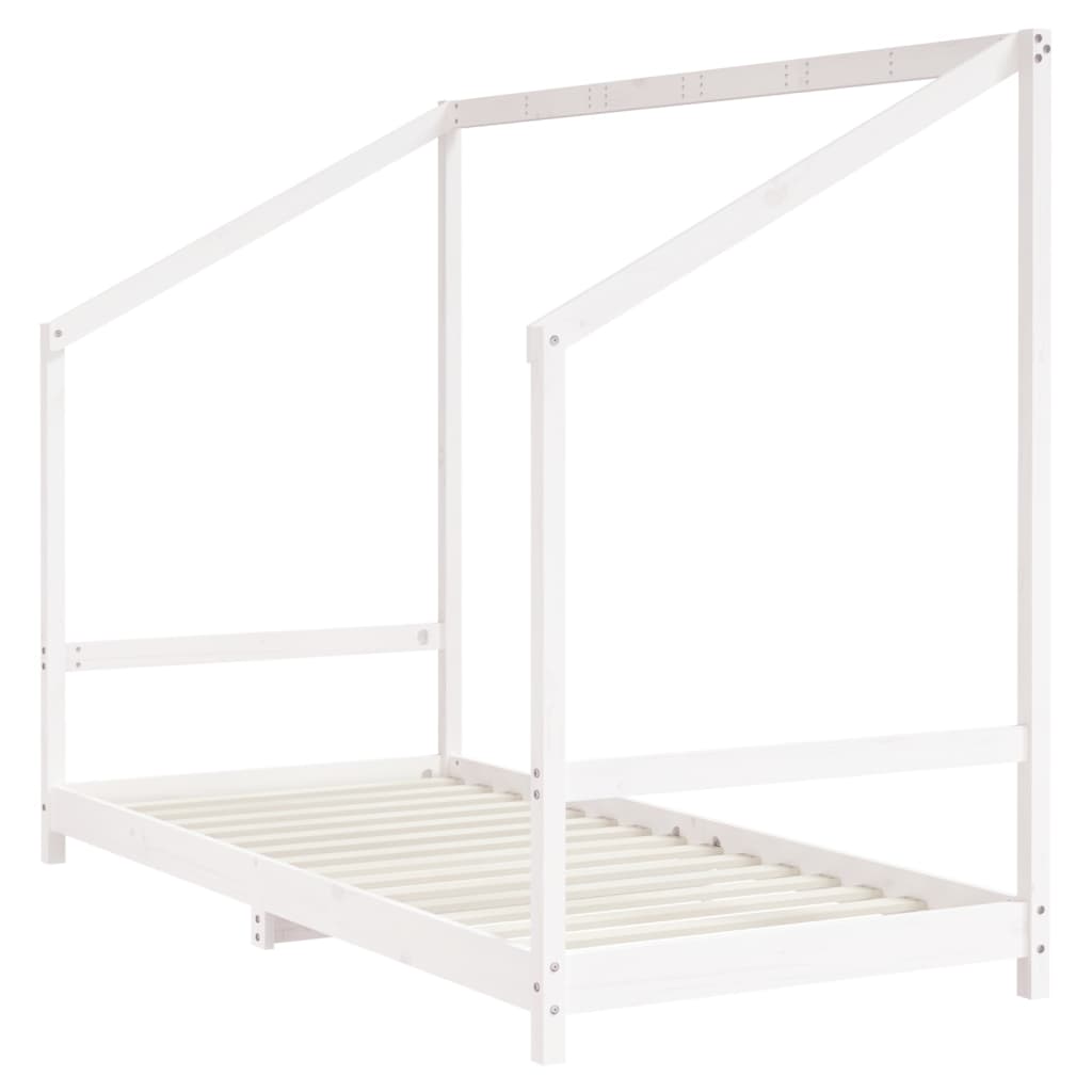 Kinderbedframe 90x190 cm massief grenenhout wit