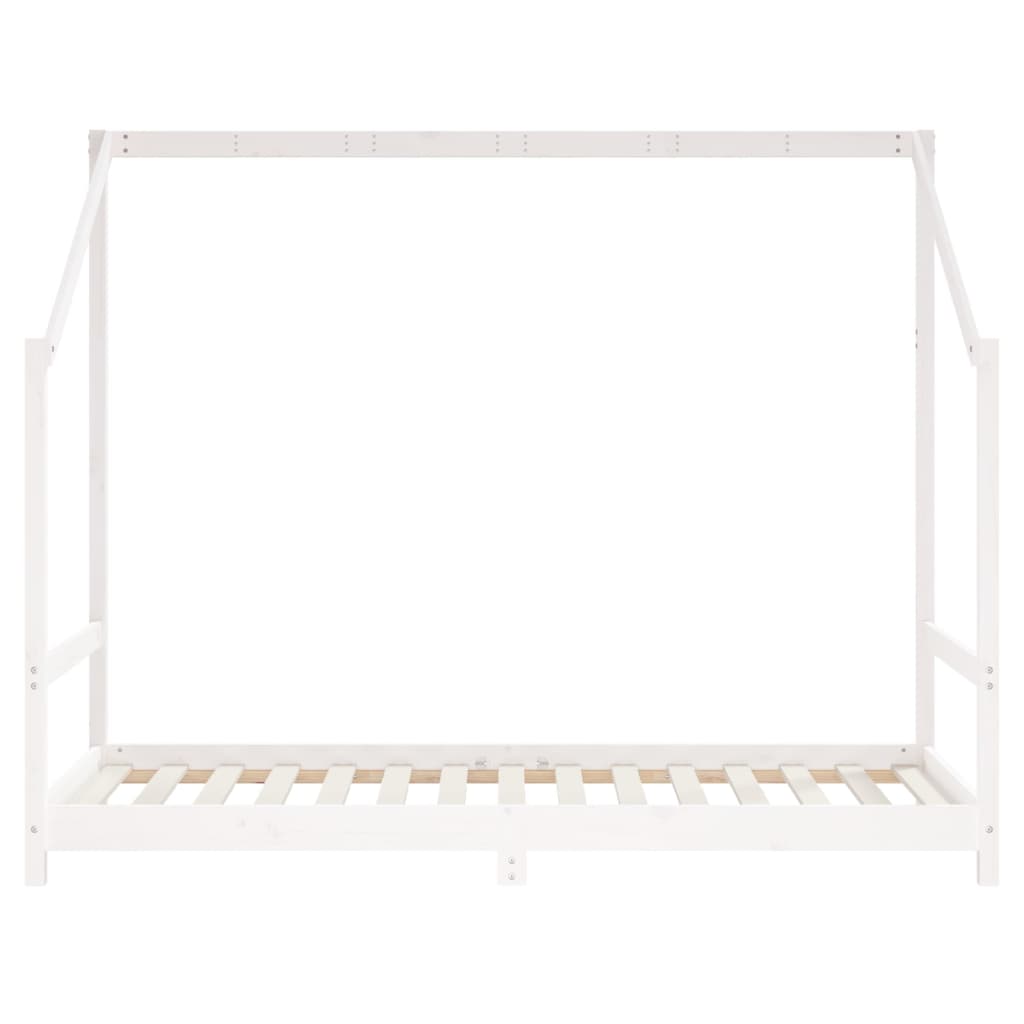 Kinderbedframe 90x190 cm massief grenenhout wit
