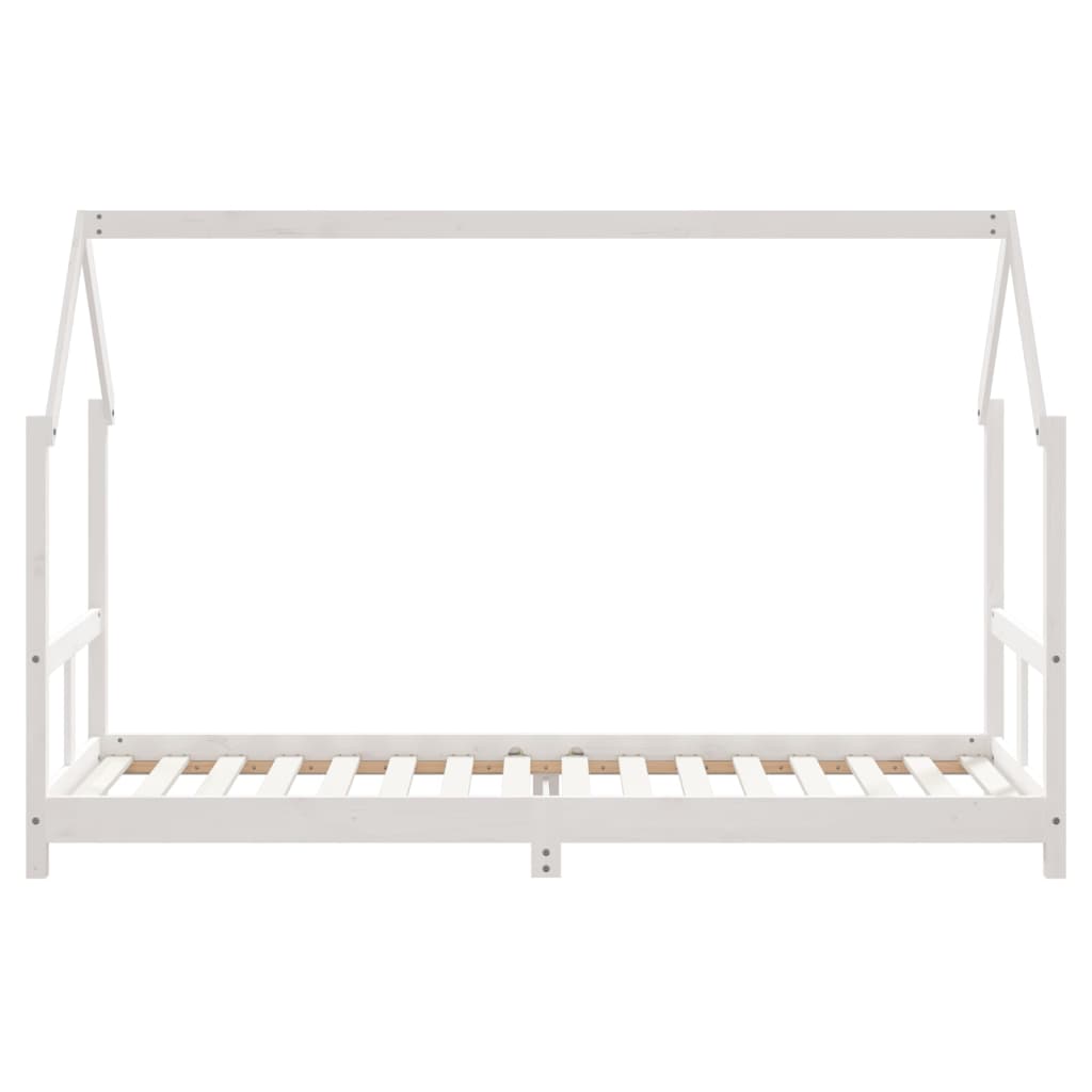 Kinderbedframe 80x200 cm massief grenenhout wit