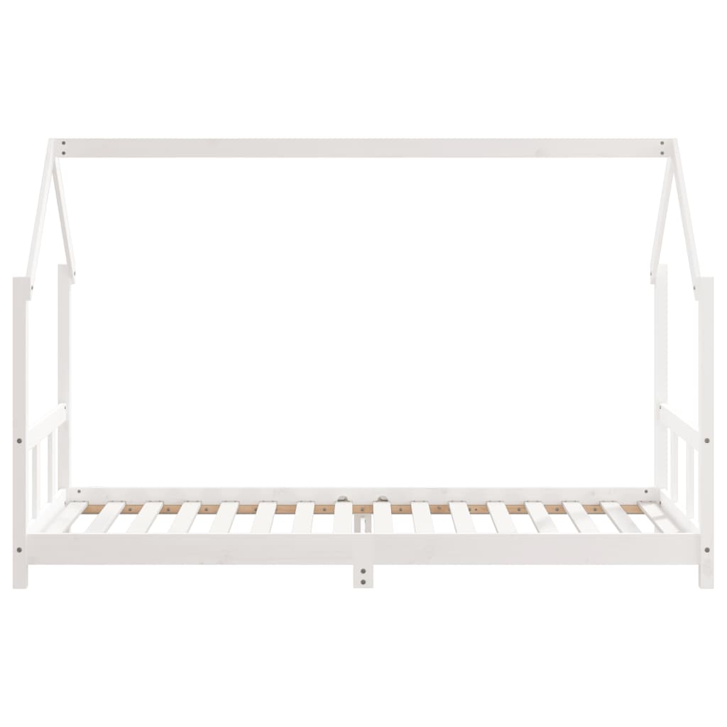 Kinderbedframe 90x200 cm massief grenenhout wit