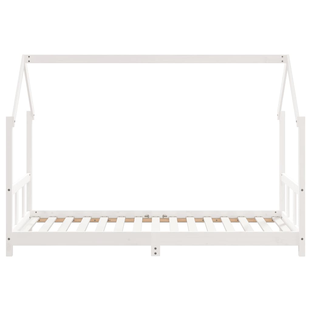 Kinderbedframe 90x190 cm massief grenenhout wit