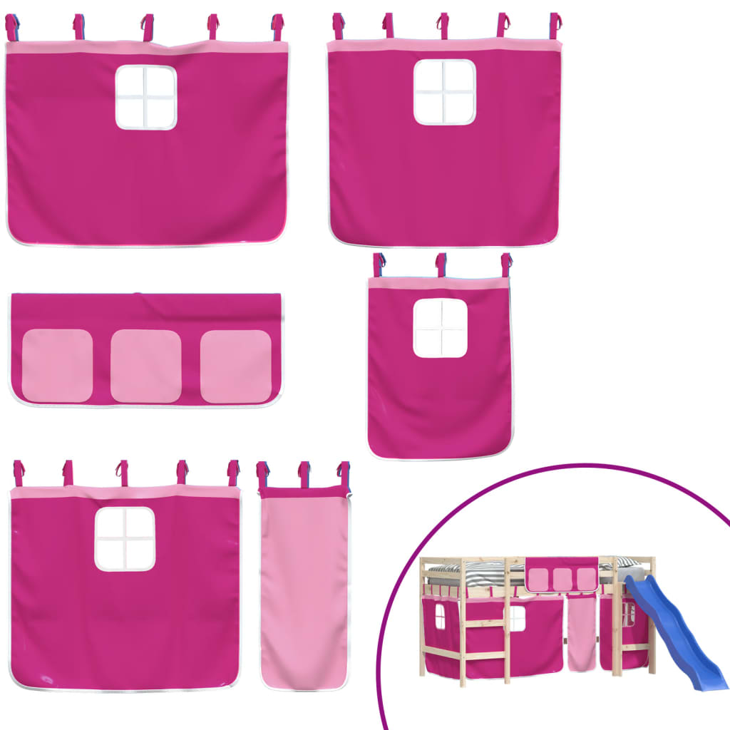 Gordijnen voor hoogslaper polyester roze