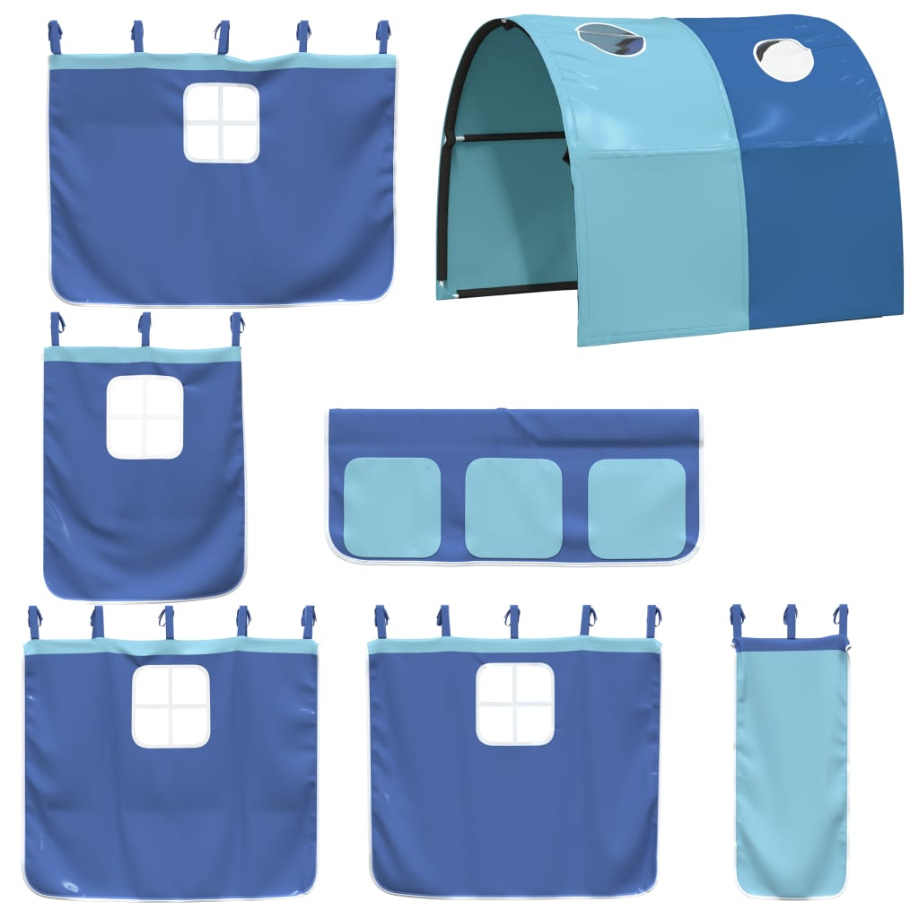Gordijnen voor hoogslaper met tunnel polyester blauw