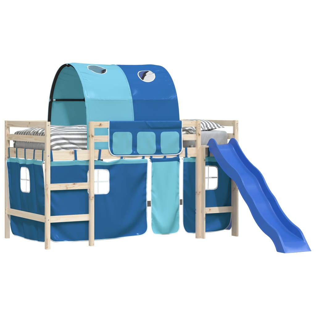 Gordijnen voor hoogslaper met tunnel polyester blauw