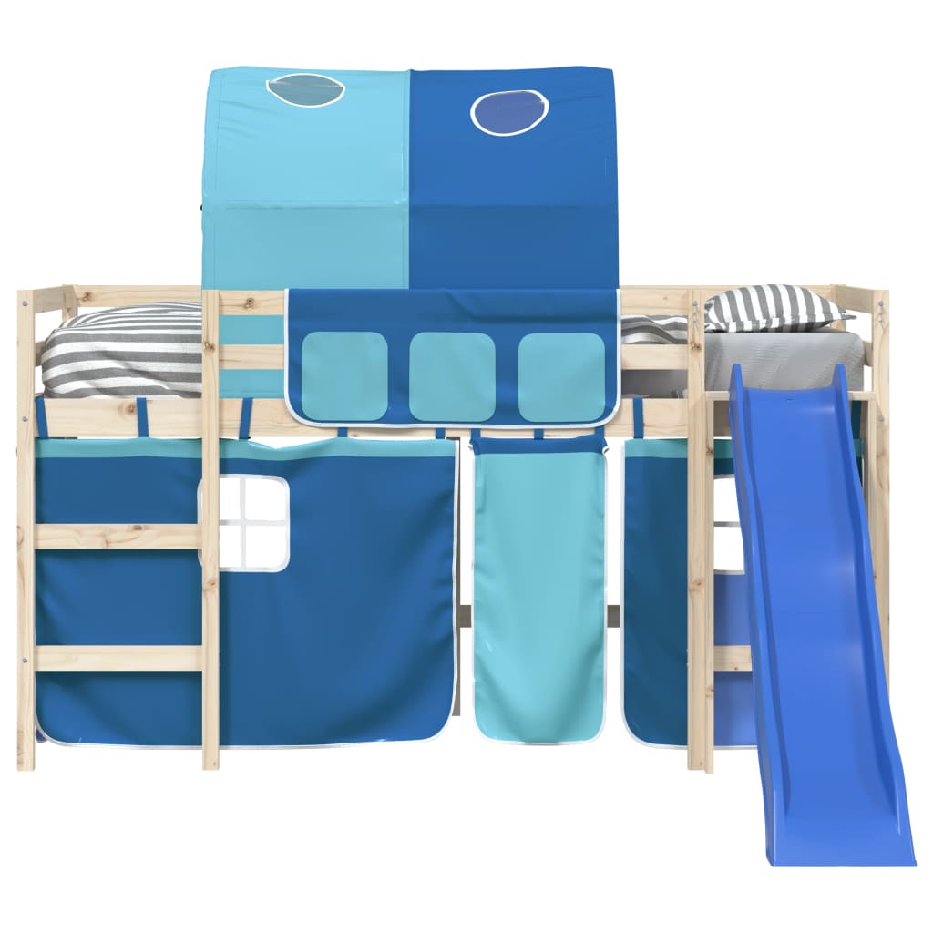 Gordijnen voor hoogslaper met tunnel polyester blauw