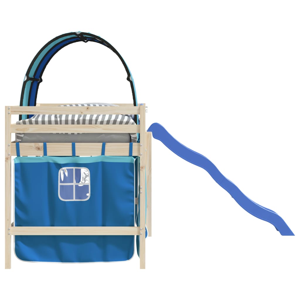 Gordijnen voor hoogslaper met tunnel polyester blauw