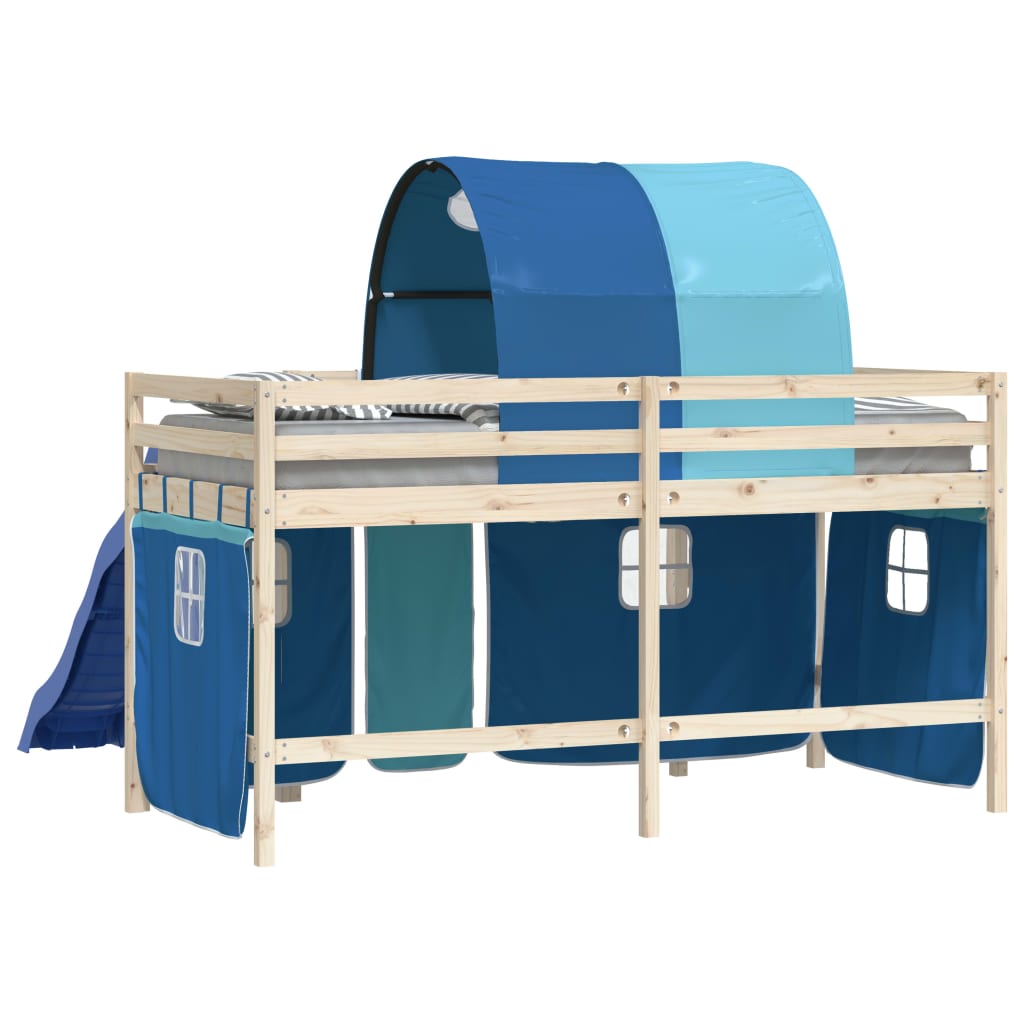 Gordijnen voor hoogslaper met tunnel polyester blauw