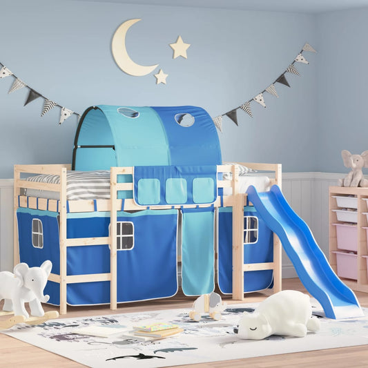 Gordijnen voor hoogslaper met tunnel polyester blauw