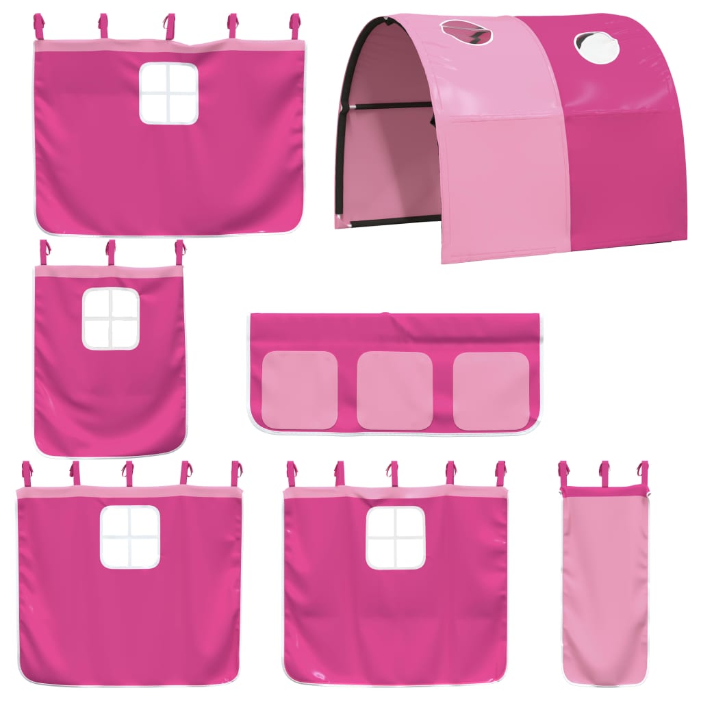 Gordijnen voor hoogslaper met tunnel polyester roze