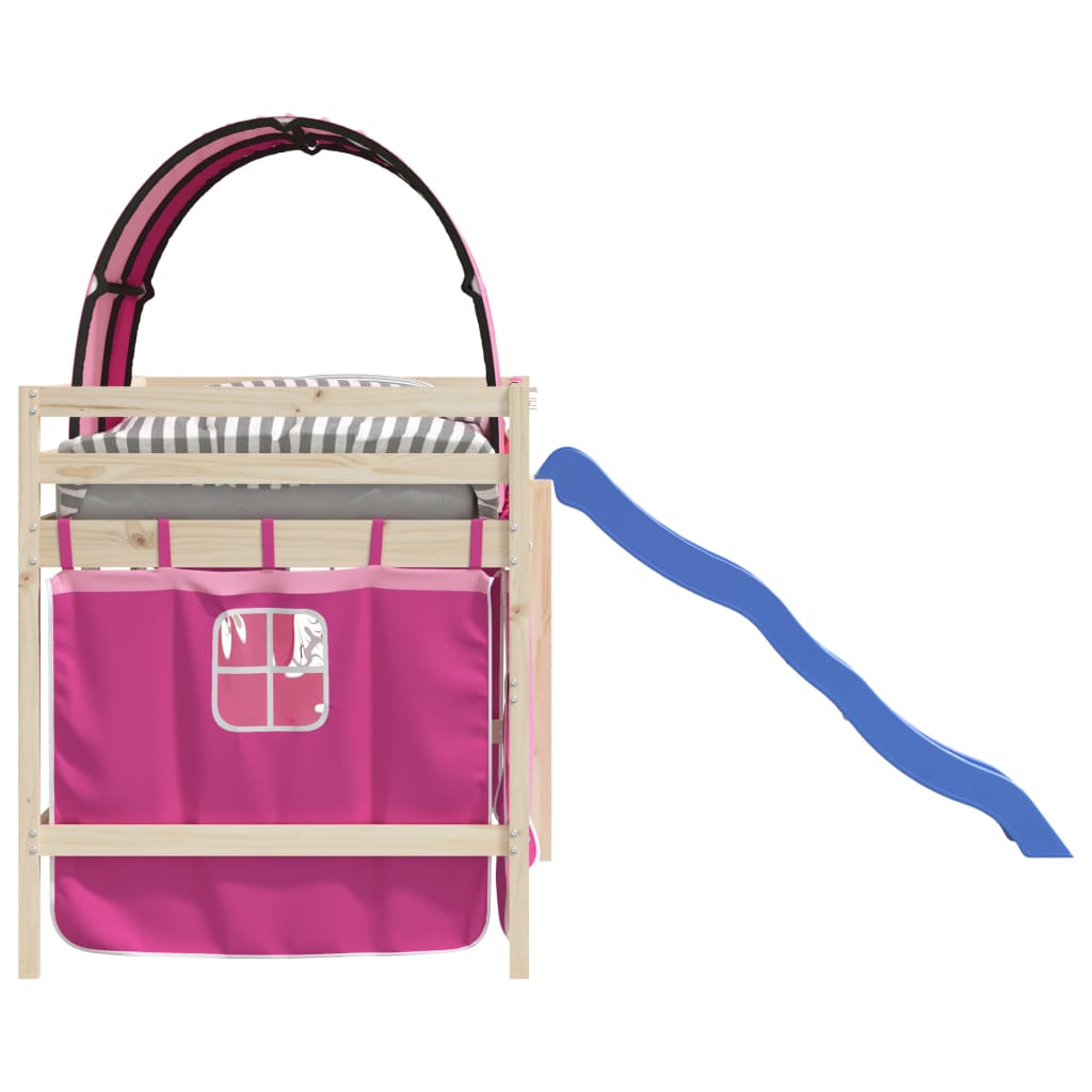 Gordijnen voor hoogslaper met tunnel polyester roze