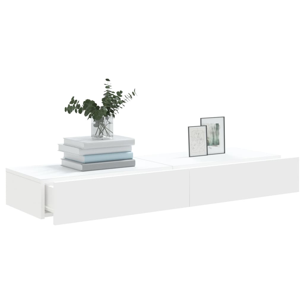 Tv-meubelen 2 st met LED-verlichting 60x35x15,5 cm wit