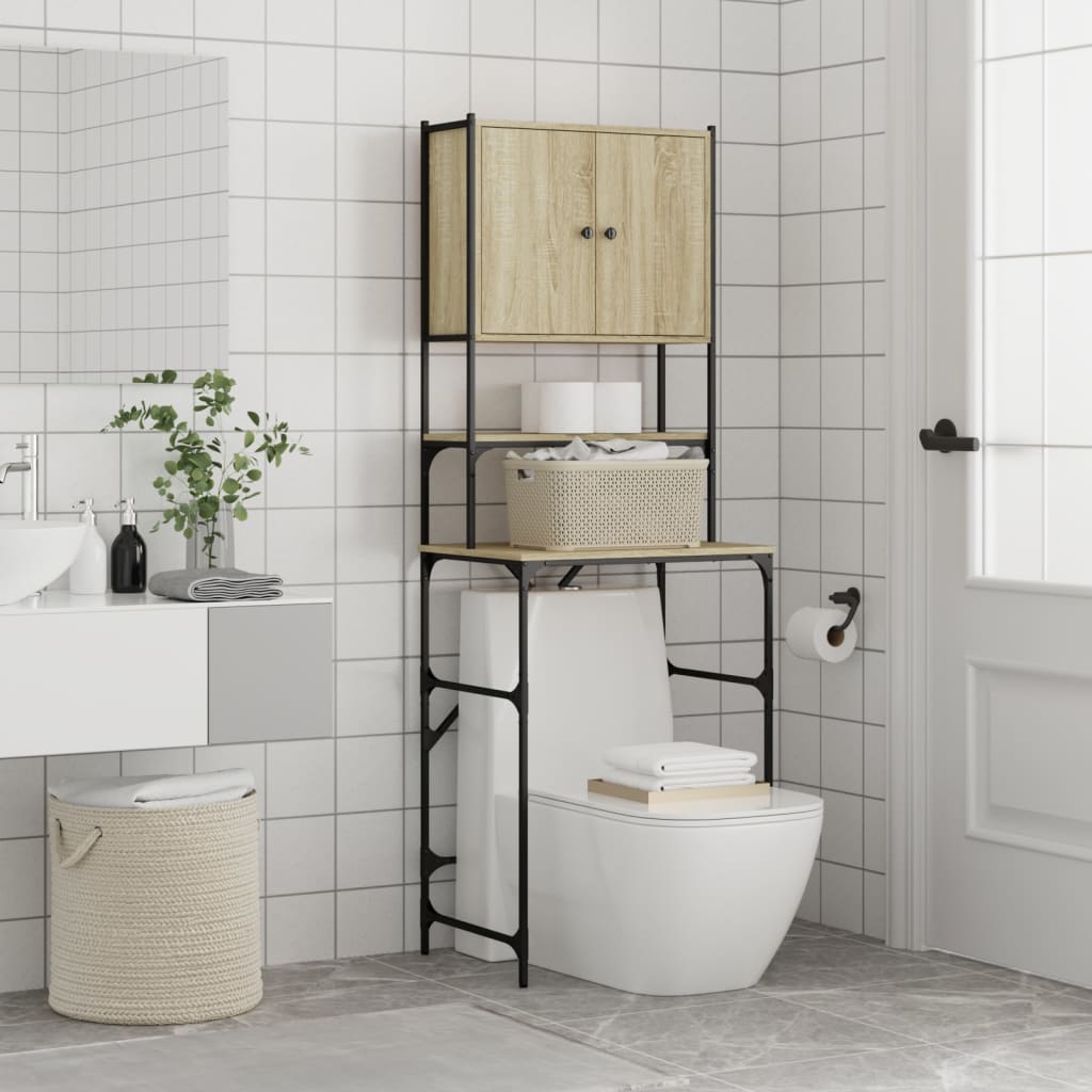 Wasmachinekast 68x48,5x194 cm sonoma eikenkleurig