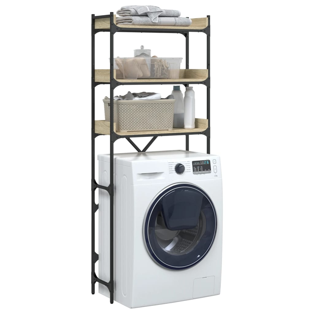 Wasmachinekast 67x25x163 cm bewerkt hout sonoma eikenkleurig