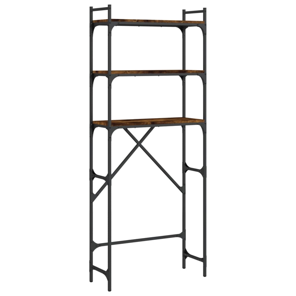 Wasmachinerek 67x25x163 cm bewerkt hout gerookt eikenkleurig