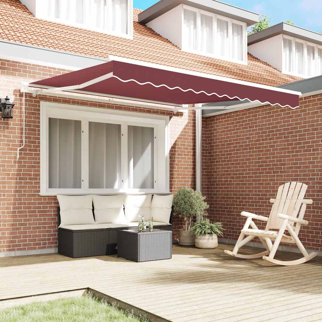 Luifel handmatig uittrekbaar 300x250 cm bordeauxrood