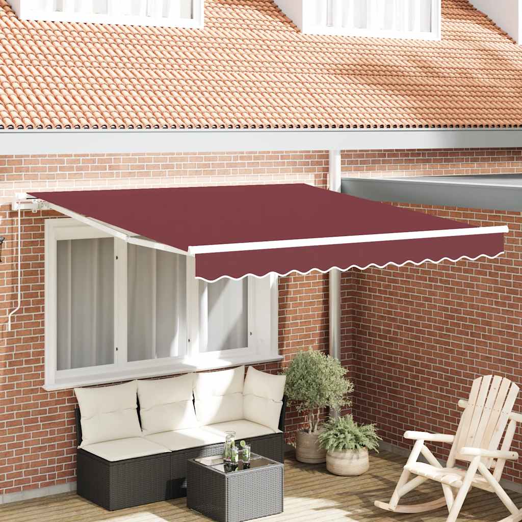 Luifel handmatig uittrekbaar 300x250 cm bordeauxrood