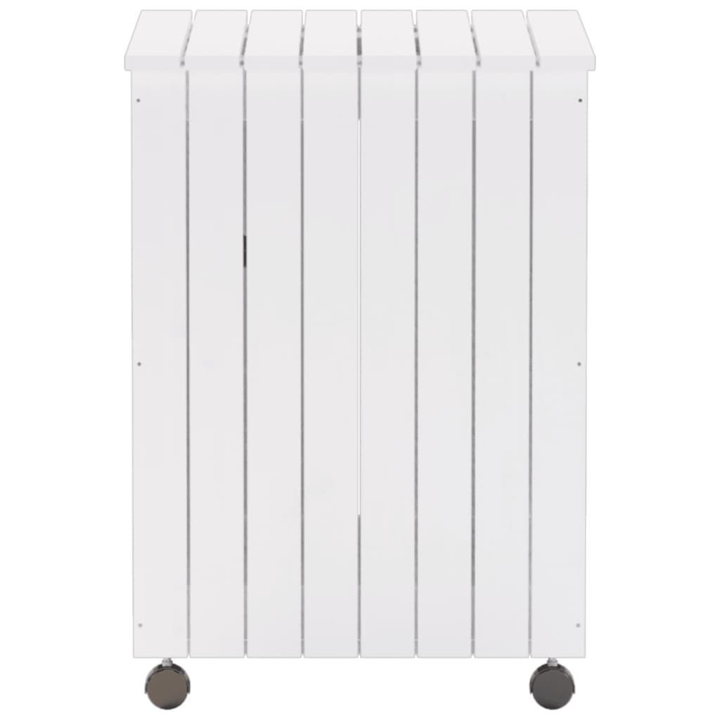 Wasmand met wielen RANA 45x45x64 cm massief grenenhout wit