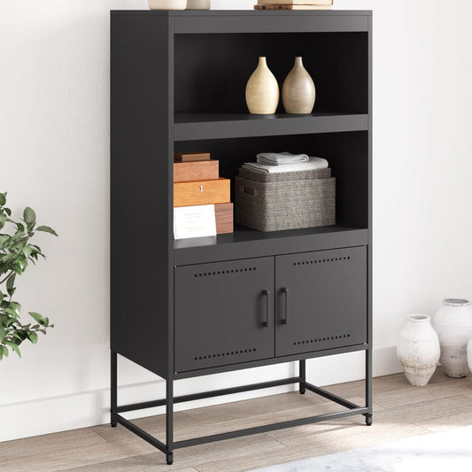 Hoge kast 68,5x38,5x123,5 cm staal zwart