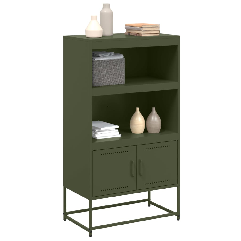 Hoge kast 68,5x38,5x123,5 cm staal olijfgroen