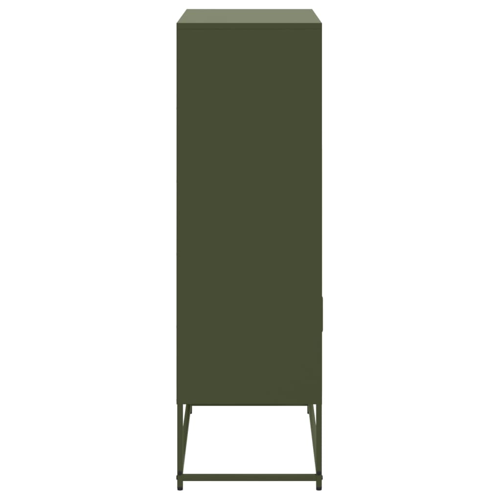 Hoge kast 68,5x38,5x123,5 cm staal olijfgroen