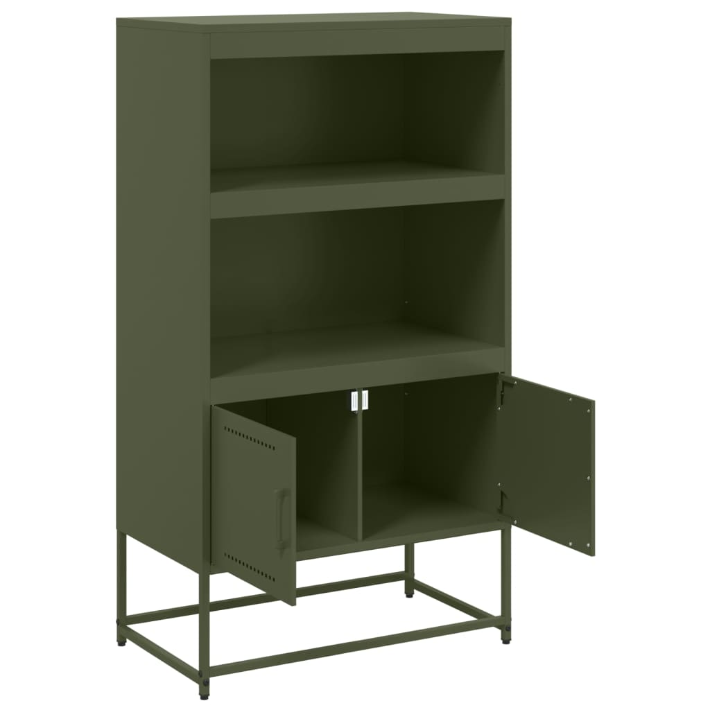 Hoge kast 68,5x38,5x123,5 cm staal olijfgroen